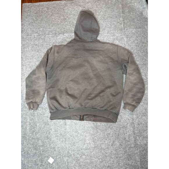 Vintage Carhartt Thermal Lined Full Zip Work Sweatshirt Hoodie Size L Gray - Picture 3 of 7
